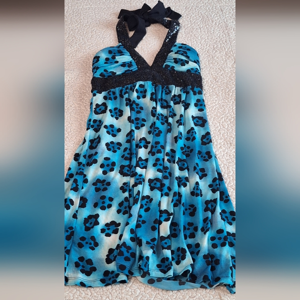 City triangle mini dress in blue and black size small